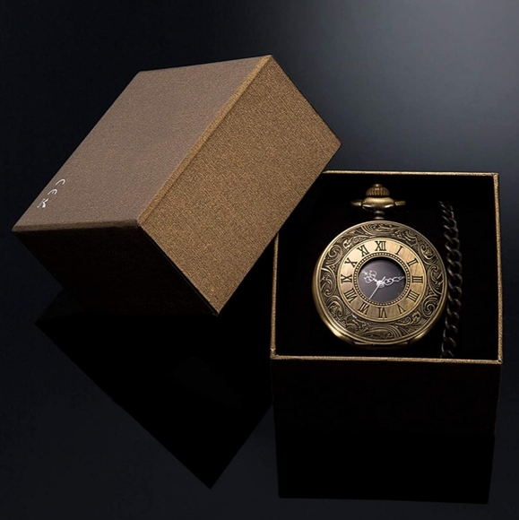 Beautiful new bronnze color Roman numeral pocket watch - Picture 4 of 4